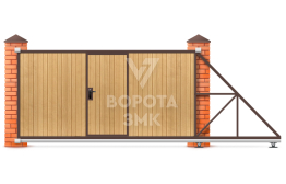 Двойные откатные ворота 2500×3000 ЗМК-7442